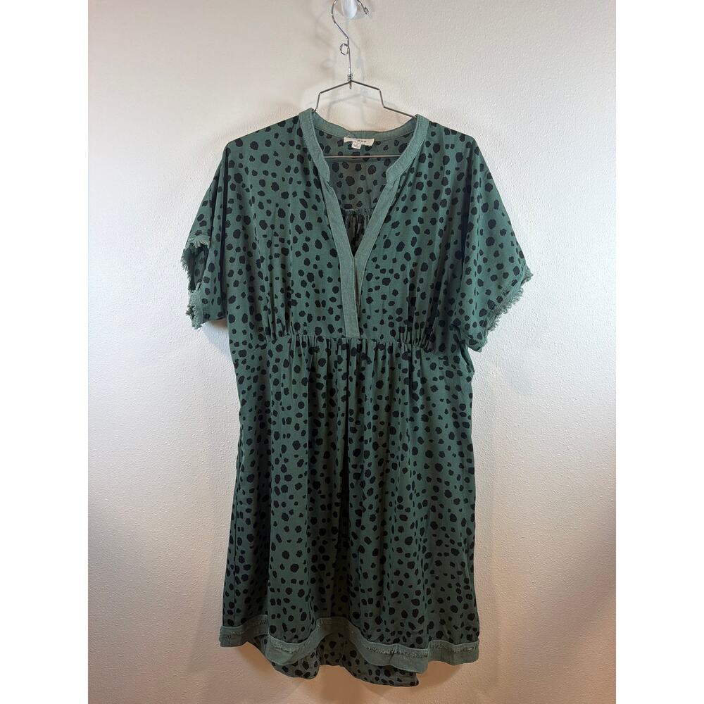 Umber Polka dot dress knee length